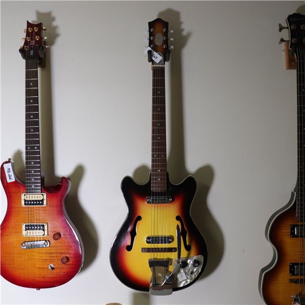 Vintage Semi-Hollow Body Electric Guitar, Sunburst Finish, c. 1960s–1970s