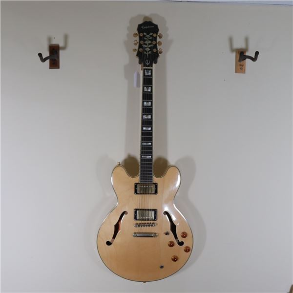 Epiphone Sheraton II NA Semi-Hollow Electric Guitar, Natural Finish, Gold Hardware