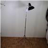 Image 1 : Modernist Adjustable Tripod Floor Lamp, Black Shade