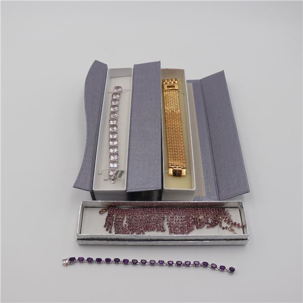 Group of Four Marked and Costume Fashion Bracelets, Three Boxes