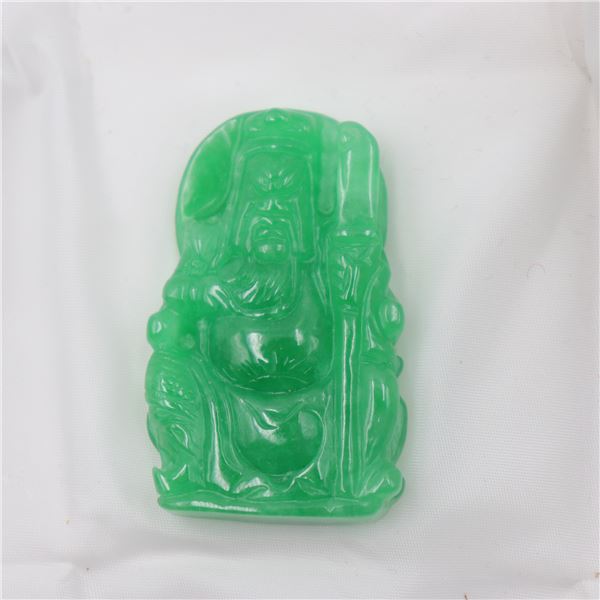 Modern Chinese Carved Green 'Jadeite-Style' Sculpture Depicting a Figure