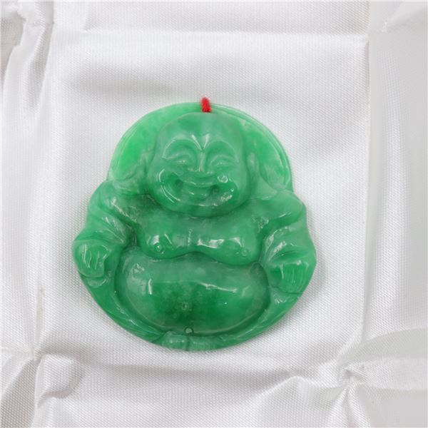 Carved Green Buddha Pendant