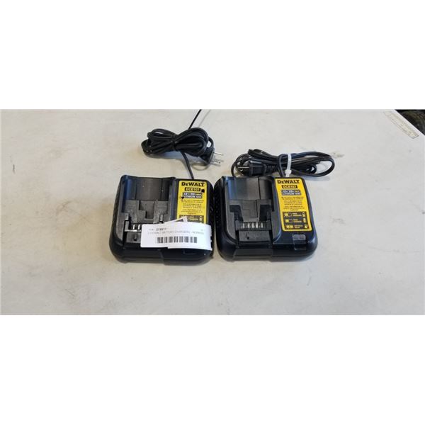 2 DEWALT BATTERY CHARGERS - WORKING