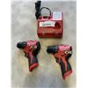 Image 1 : 2 MILWAUKEE 3/8" BRUSHLESS DRILL DRIVERS W/ BATTERY CHARGER - WORKING, NO BATTERIES