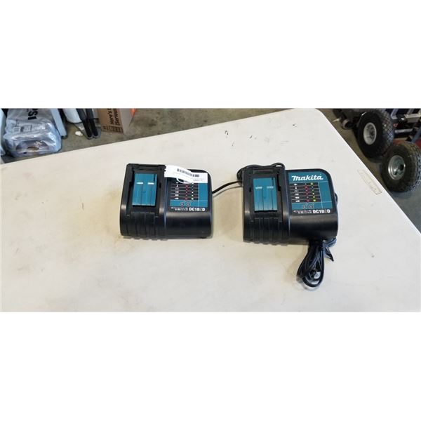 2 MAKITA BATTERY CHARGERS - WORKING