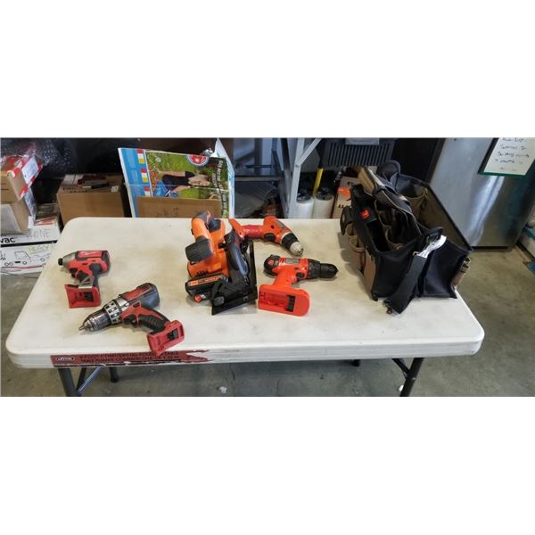 BAG OF ASSORTED POWER TOOLS