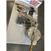 Image 1 : VINTAGE POPCORN POT, BBQ TOOLS, BUG DOOR-SCREEN  AND HAND SANTIZER
