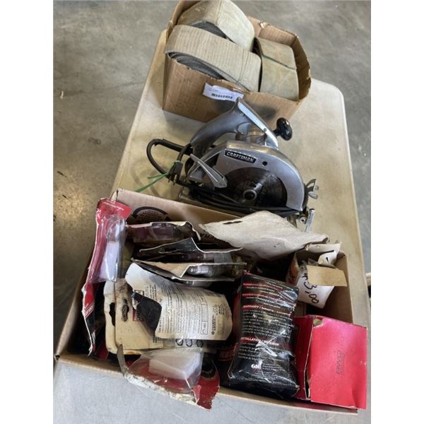 ASSORTED AUTOMOTIVE PARTS, MOSTLY NEW, AND 3 LOAD STRAPS