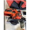 Image 3 : AS NEW BLACK AND DECKER 20C CIRCULAR SAW, DRILL AND ADAPTER BIT SET IN CARRY BAG WITH CHARGER