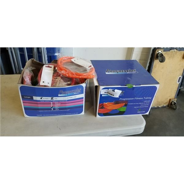 2 BOXES OF PROGRESSION FITNESS TUBING