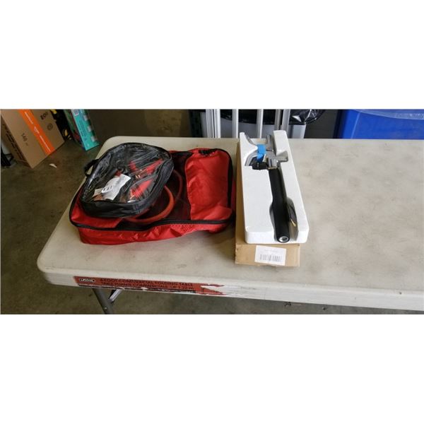 WHEEL LOCK AND JUMPER CABLES