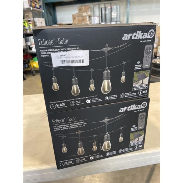 2 BOXES OF ARTIKA ECLIPSE SOLAR STRING LIGHTS