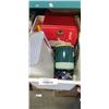 Image 1 : BIN OF MISC ITEMS - TOOLS, CLEANING SUPLPIES, ETC