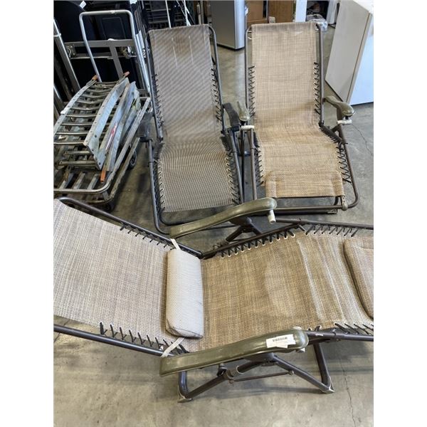 3 ZERO GRAVITY PATIO CHAIRS