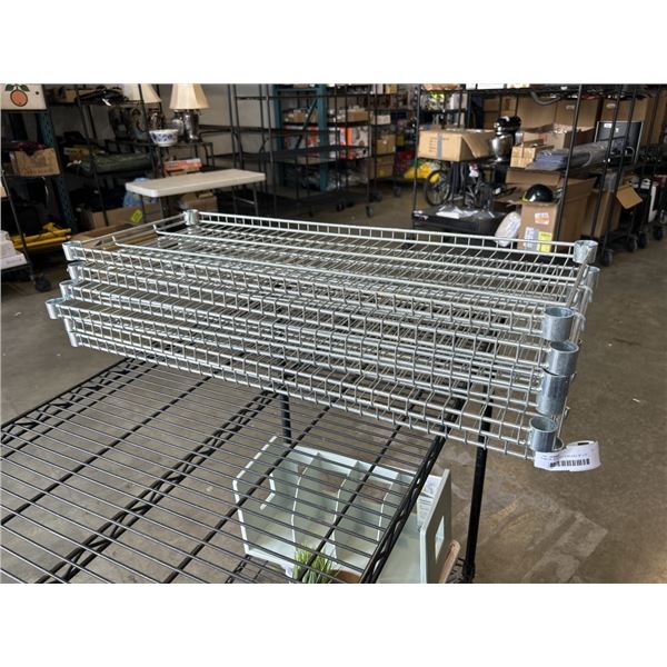 6 METAL RACKING SHELVES 36" x 12"
