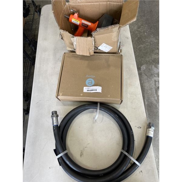 DRAIN SNAKE, HOSE, AND NEW FAUCET