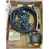 Image 4 : 3 TRAYS OF VARIOUS TOOLS, SPRINKLERS, HOSES, ETC