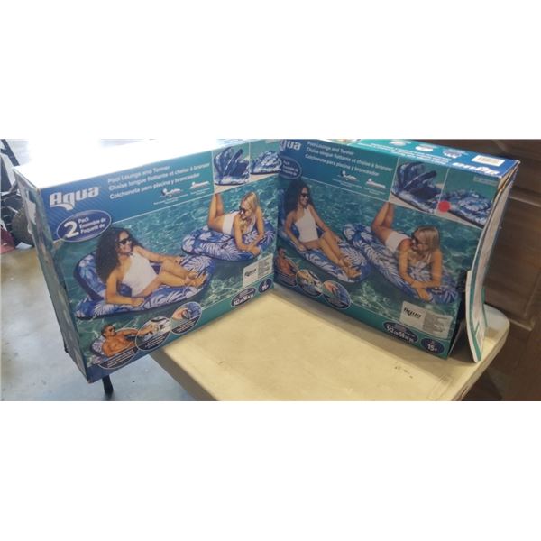 4 AQUA POOL LOUNGE AND TANNERS WITH CUP HOLDERS