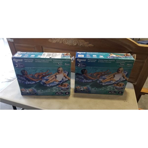 3 AQUA POOL LOUNGE  & TANNERS WITH DRINK HOLDERS