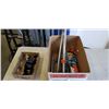 Image 1 : ASSORTED SHOP TOOLS, NEW WORK LIGHT, BREAKER BAR, AND TRAILER HITCH WITH BALL