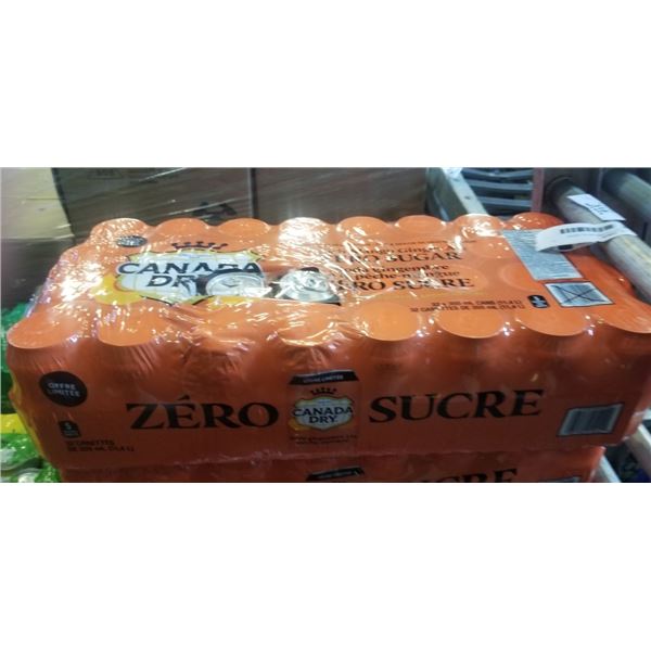 FLAT OF ZERO SUGAR PEACH MANGO GINGERALE, SOME CANS MAY BE MISSING