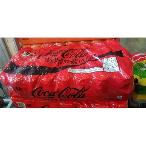 FLAT OF ZERO SUGAR COCA COLA, SOME CANS MAY BE MISSING