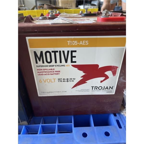TROJAN 6V DEEP CYCLE BATTERY, CHARGED