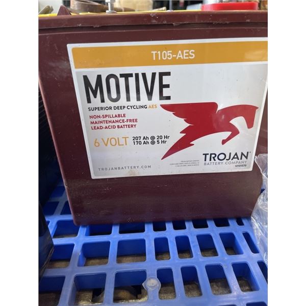 TROJAN 6V DEEP CYCLE BATTERY, CHARGED