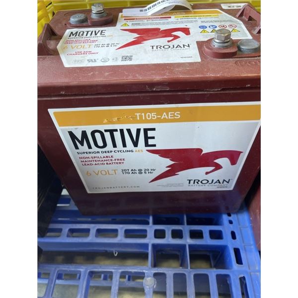 TROJAN 6V DEEP CYCLE BATTERY, CHARGED