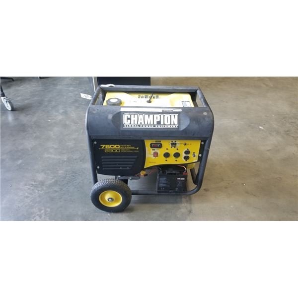 CHAMPION GAS GENERATOR, 6500 RUNNING WATTS, 7800 STARTING WATTS, GOOD WORKING CONDITION