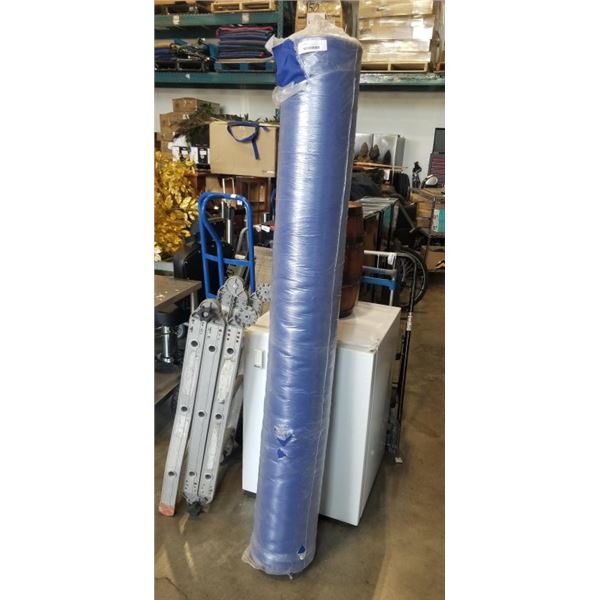NEW ROLL OF BLUE FABRIC, 62 INCH TALL