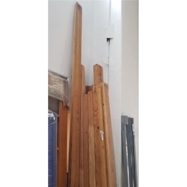 10 PIECES DOUGLAS FIR BLUE LAMINATE TREE ENGINEERED WOOD. 6" X 3". 90" LENGTH AND 1 PIECE OF DOUGLAS