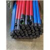 Image 1 : 50 NEW 48 INCH BROOM HANDLES, ASSORTED COLOR