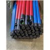 Image 1 : 50 NEW 48 INCH BROOM HANDLES, ASSORTED COLOR