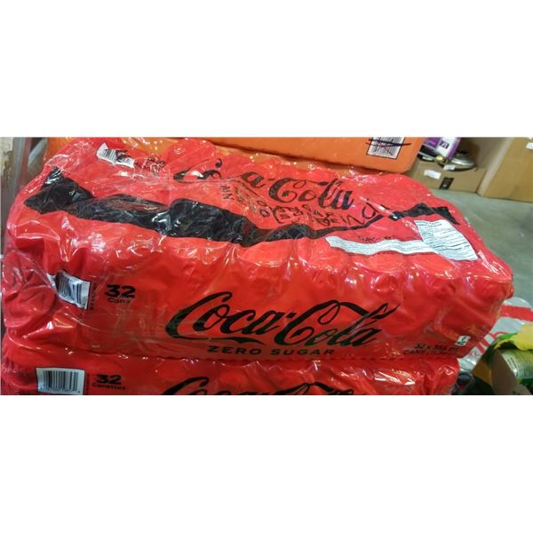 FLAT OF ZERO SUGAR COCA COLA, SOME CANS MAY BE MISSING