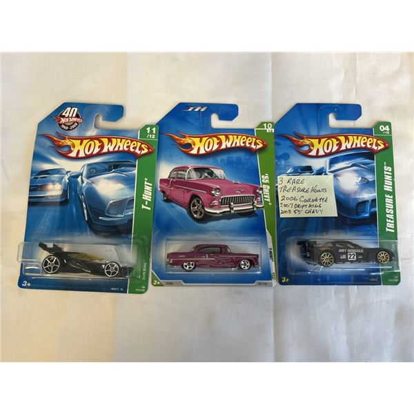 3 TREASURE HUNTS HOTWHEELS CARS 2006, 2007, 2008