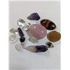 Image 2 : GENUINE ROSE QUARTZ EGG, AMETHYST, ROCK CRYSTAL AND OTHER STONES