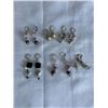 Image 2 : 6 PAIRS OF VINTAGE PEARLS, SILVER BEADS AND GEM STONE EARRINGS
