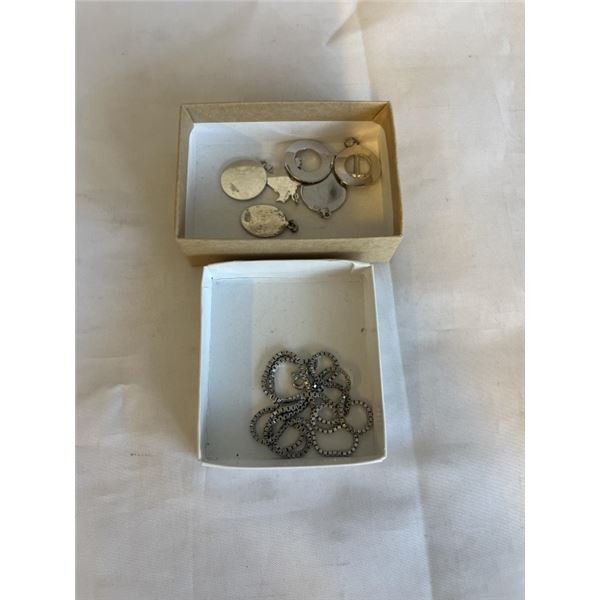 6 SOUVENIER PENDANTS ALL STAMPED AND 925 STERLING CHAIN NECKLACE