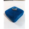 Image 1 : 925 STERLING SILVER W/ BLUE AQUAMARINE OR TOPAZ STONES RING, SIZE 5.5