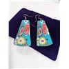 Image 1 : PAIR OF HAND PAINTED DESIGNER EARRINGS, UNMARKED