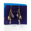 Image 2 : VINTAGE PAIR OF GENUINE AMETHYST, CARNELIAN AND ROCK CRYSTAL EARRINGS