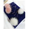 Image 2 : 2 PAIRS OF 925 STERLING SILVER W/ WHITE AND PINK ANGORA RABBIT FUR EARRINGS