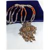 Image 2 : VINTAGE VARIETY STONE BEADS W/ PENDANT NECKLACE