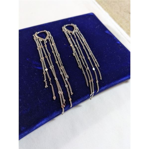 PAIR OF 925 STERLING SILVER EARRINGS W/ TASSELS