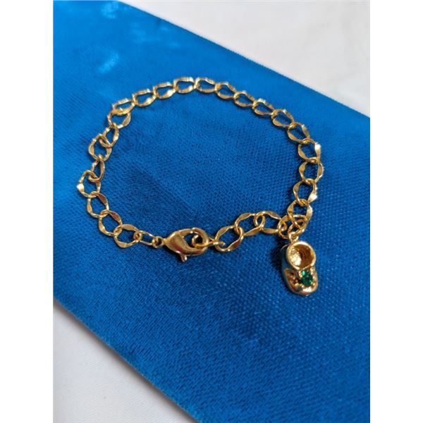 SAMPLE BABY SHOE CHARM W/ CHAIN BRACELET