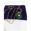 Image 1 : VINTAGE GREEN JADE PENDANT W/ CHAIN NECKLACE