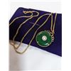 Image 3 : VINTAGE GREEN JADE PENDANT W/ CHAIN NECKLACE