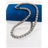 Image 1 : VINTAGE GREEN STONES BEADS NECKLACE, MARKED SILVER CLASP