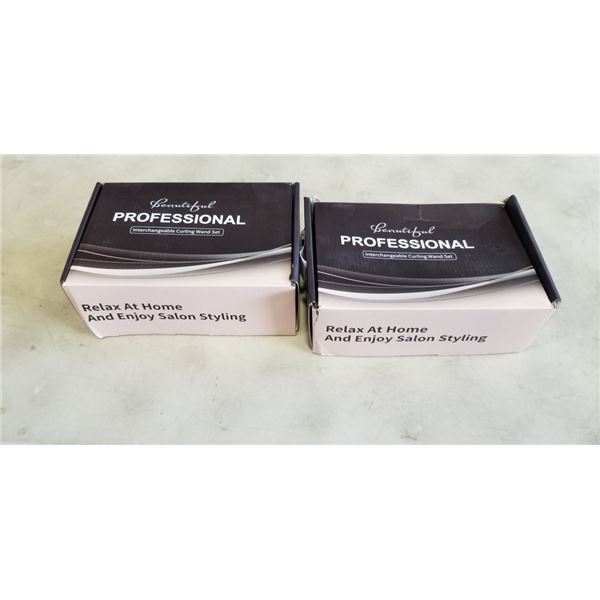 2 NEW BEAUTIFUL PROFESSINAL INTERCHANGABLE CURLING WAND SET